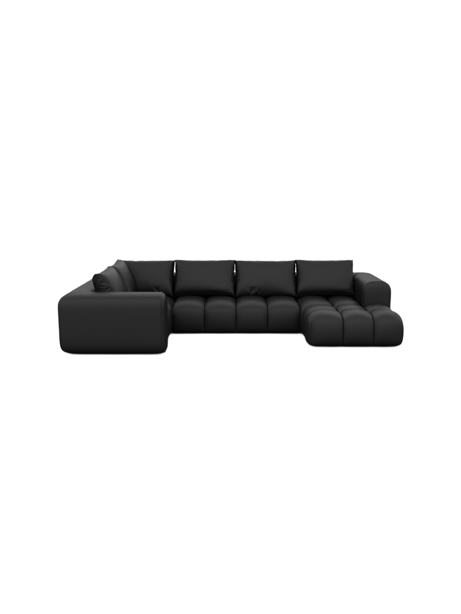
6-Sitzer Design Echtleder Panorama-Sofa „Velina XL“ - Echtleder Beige / Lange Seite links