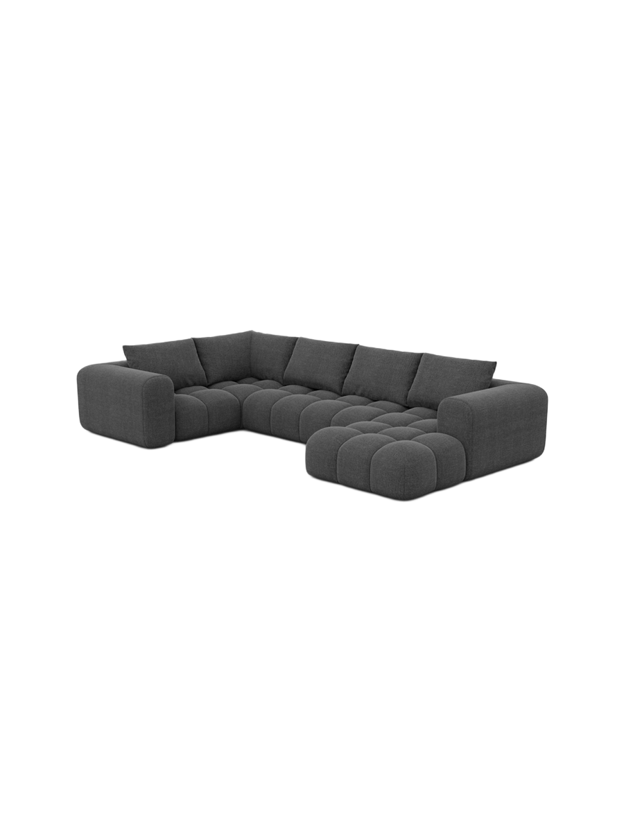 
6-Sitzer Design Panorama-Sofa „Velina XL“ mit Strukturstoff-Bezug - Strukturstoff Anthrazit / Lange Seite links
