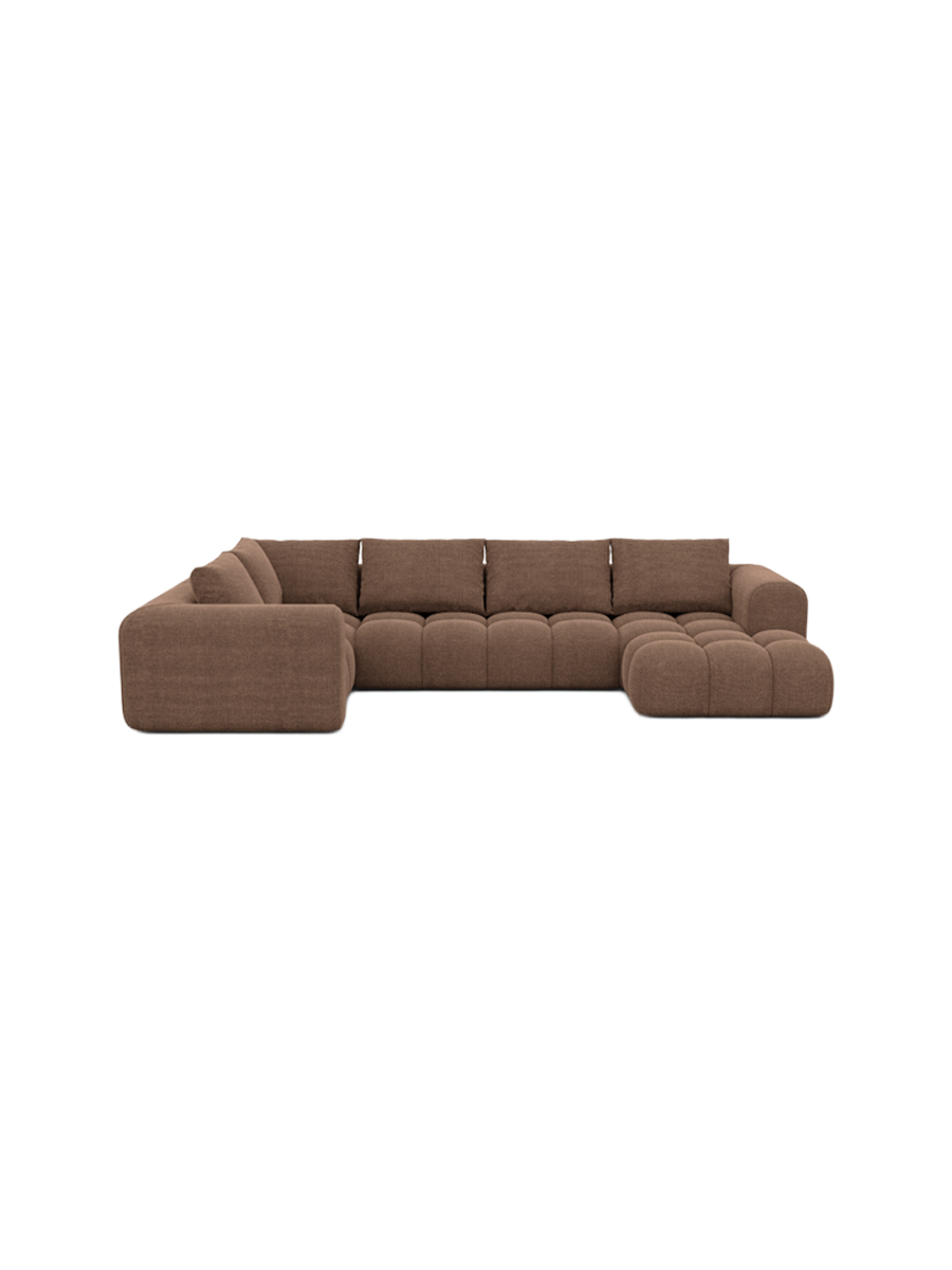 
6-Sitzer Design Panorama-Sofa „Velina XL“ mit Strukturstoff-Bezug - Strukturstoff Anthrazit / Lange Seite links