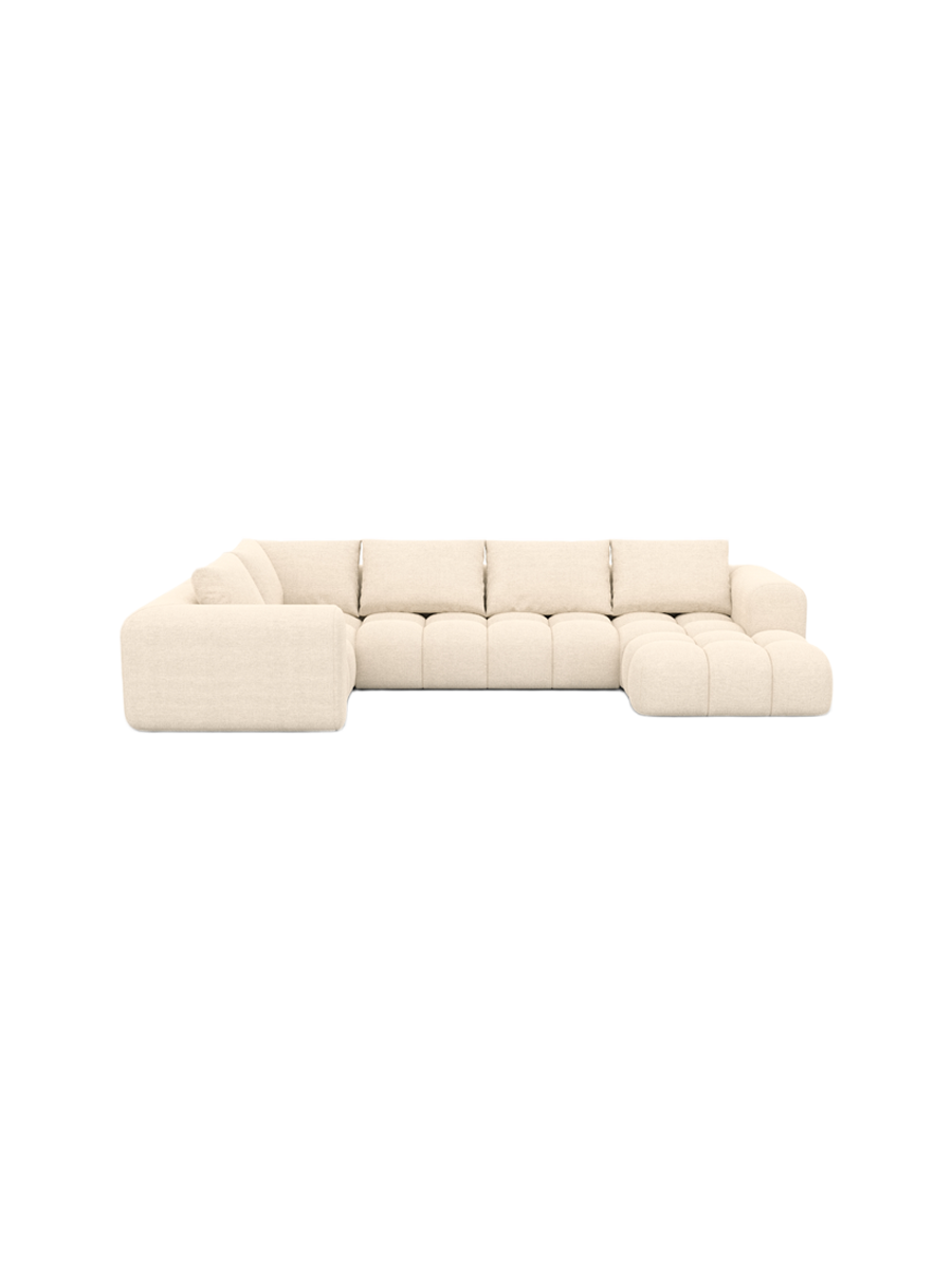 
6-Sitzer Design Panorama-Sofa „Velina XL“ mit Strukturstoff-Bezug - Strukturstoff Anthrazit / Lange Seite links