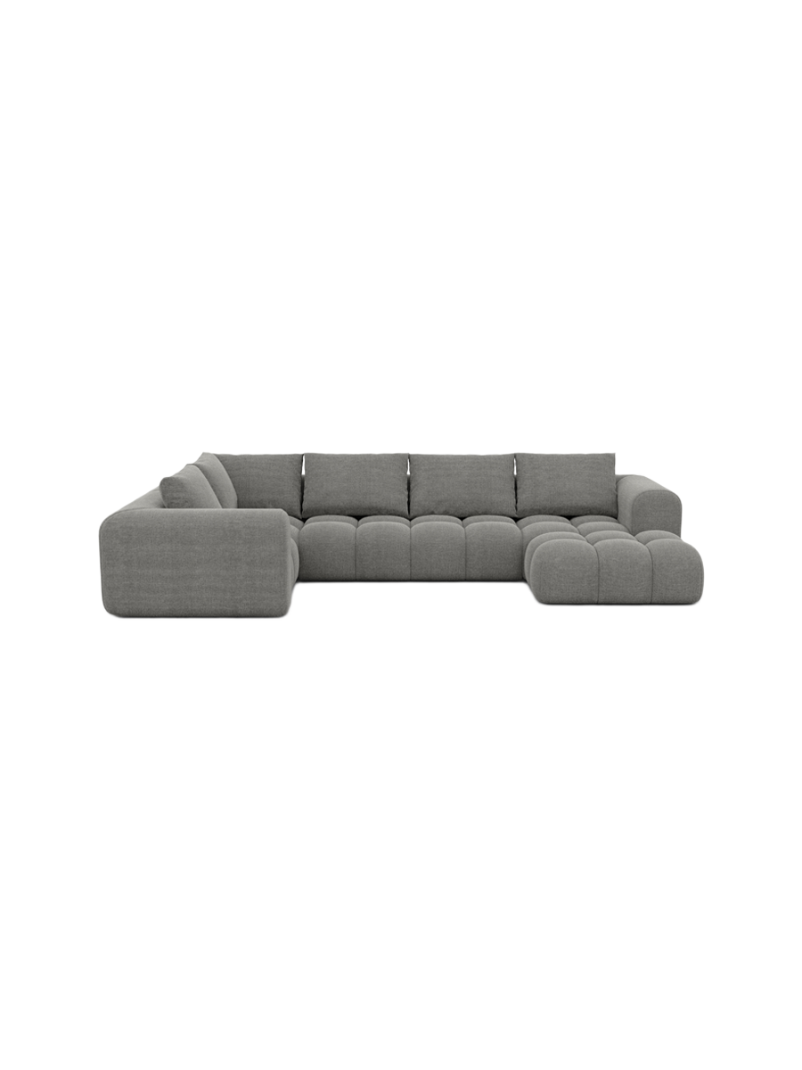 
6-Sitzer Design Panorama-Sofa „Velina XL“ mit Strukturstoff-Bezug - Strukturstoff Anthrazit / Lange Seite links