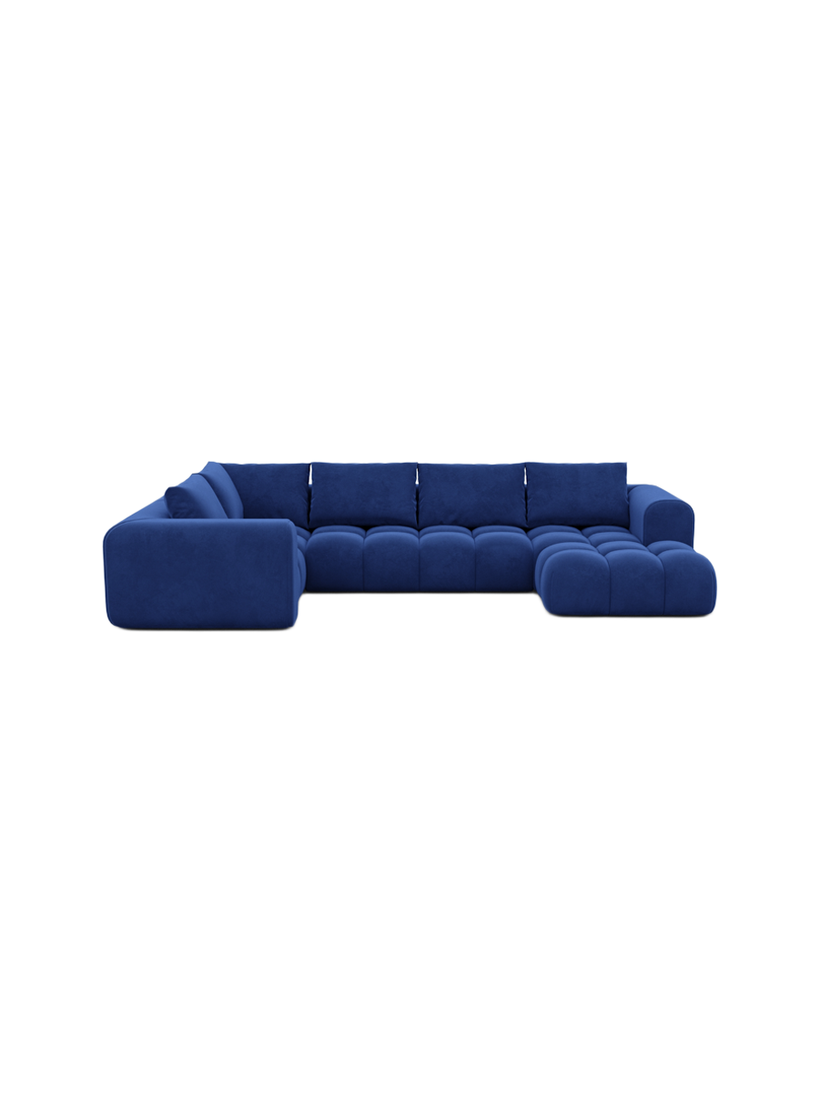 
6-Sitzer Design Panorama-Sofa „Velina XL“ mit Samtbezug - Samtbezug Königsblau / Lange Seite links