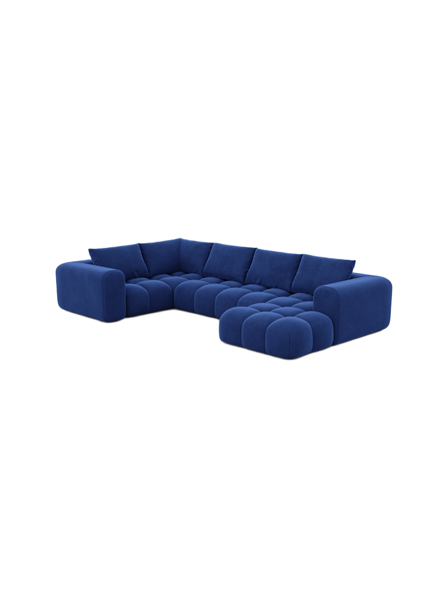 
6-Sitzer Design Panorama-Sofa „Velina XL“ mit Samtbezug - Samtbezug Königsblau / Lange Seite links