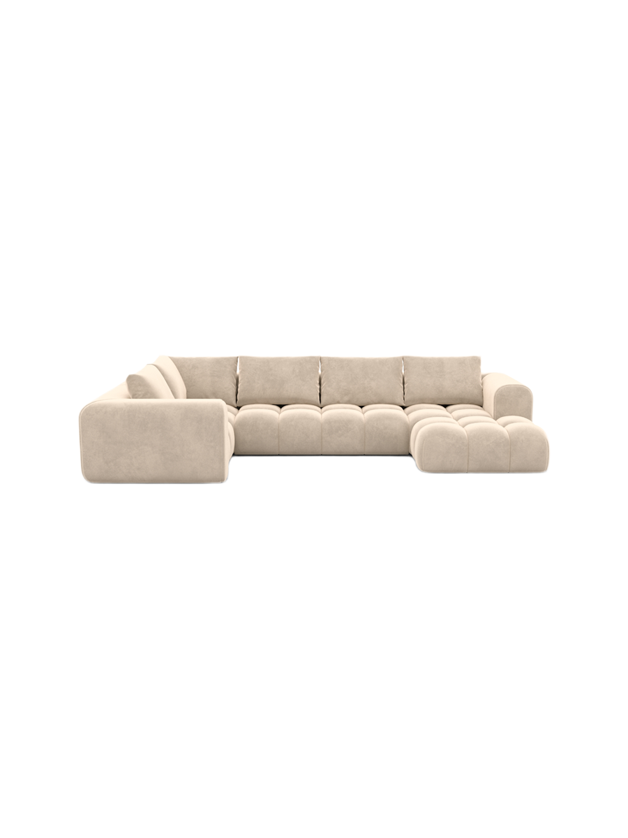 
6-Sitzer Design Panorama-Sofa „Velina XL“ mit Samtbezug - Samtbezug Königsblau / Lange Seite links