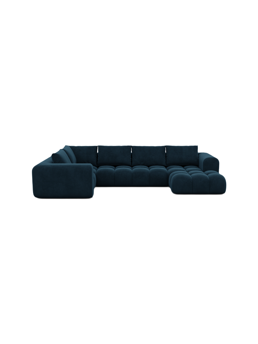 
6-Sitzer Design Panorama-Sofa „Velina XL“ mit Samtbezug - Samtbezug Königsblau / Lange Seite links