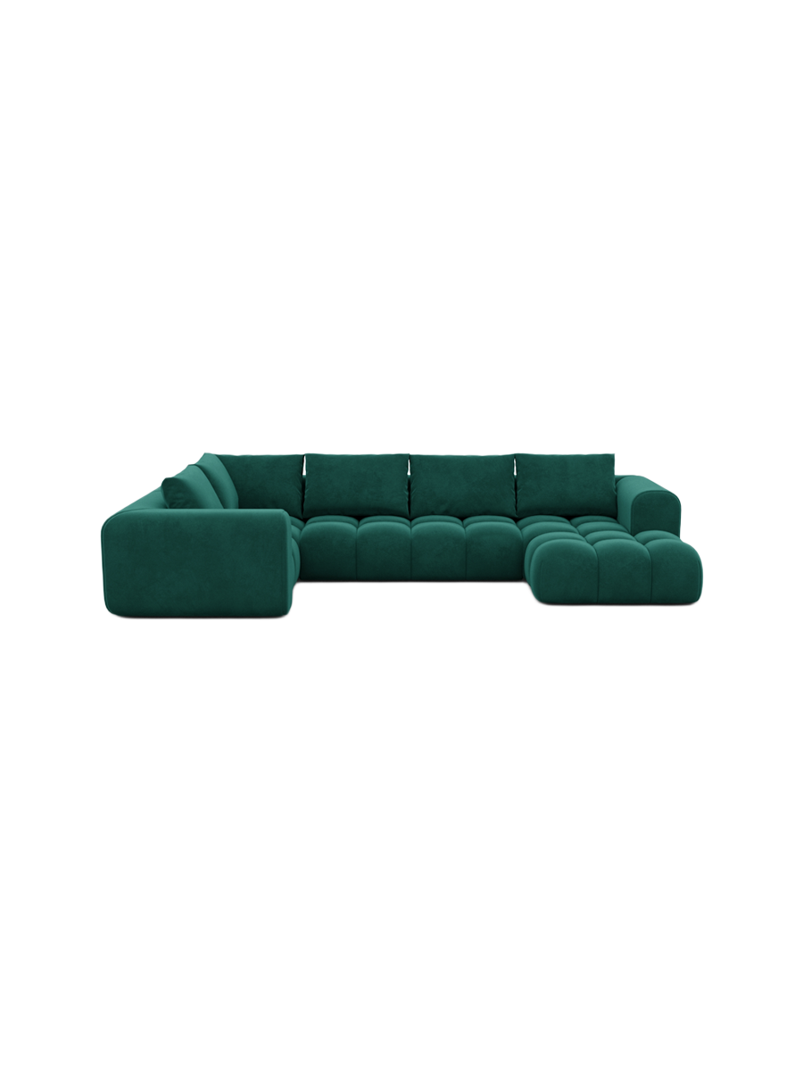 
6-Sitzer Design Panorama-Sofa „Velina XL“ mit Samtbezug - Samtbezug Königsblau / Lange Seite links
