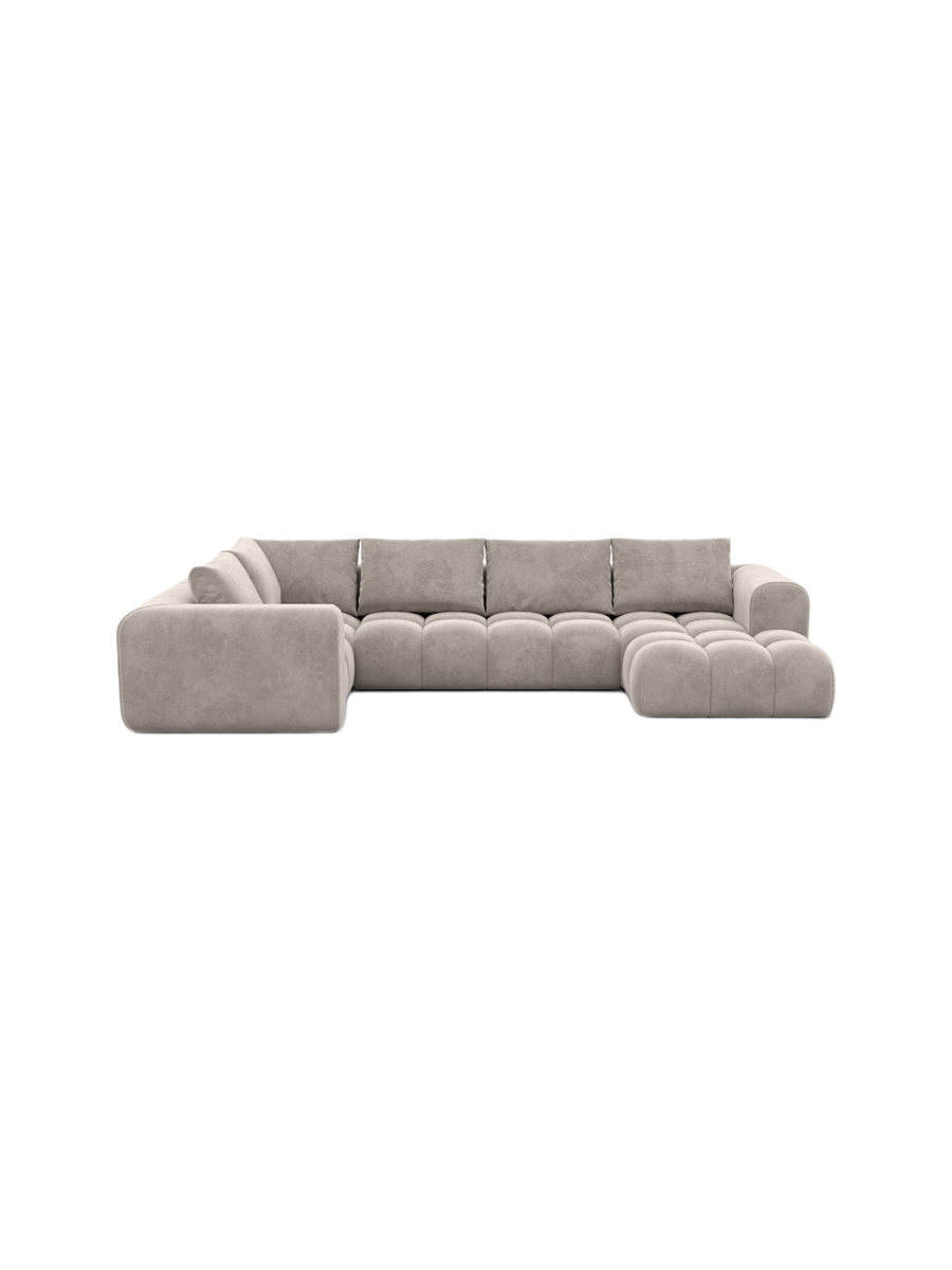 
6-Sitzer Design Panorama-Sofa „Velina XL“ mit Samtbezug - Samtbezug Königsblau / Lange Seite links