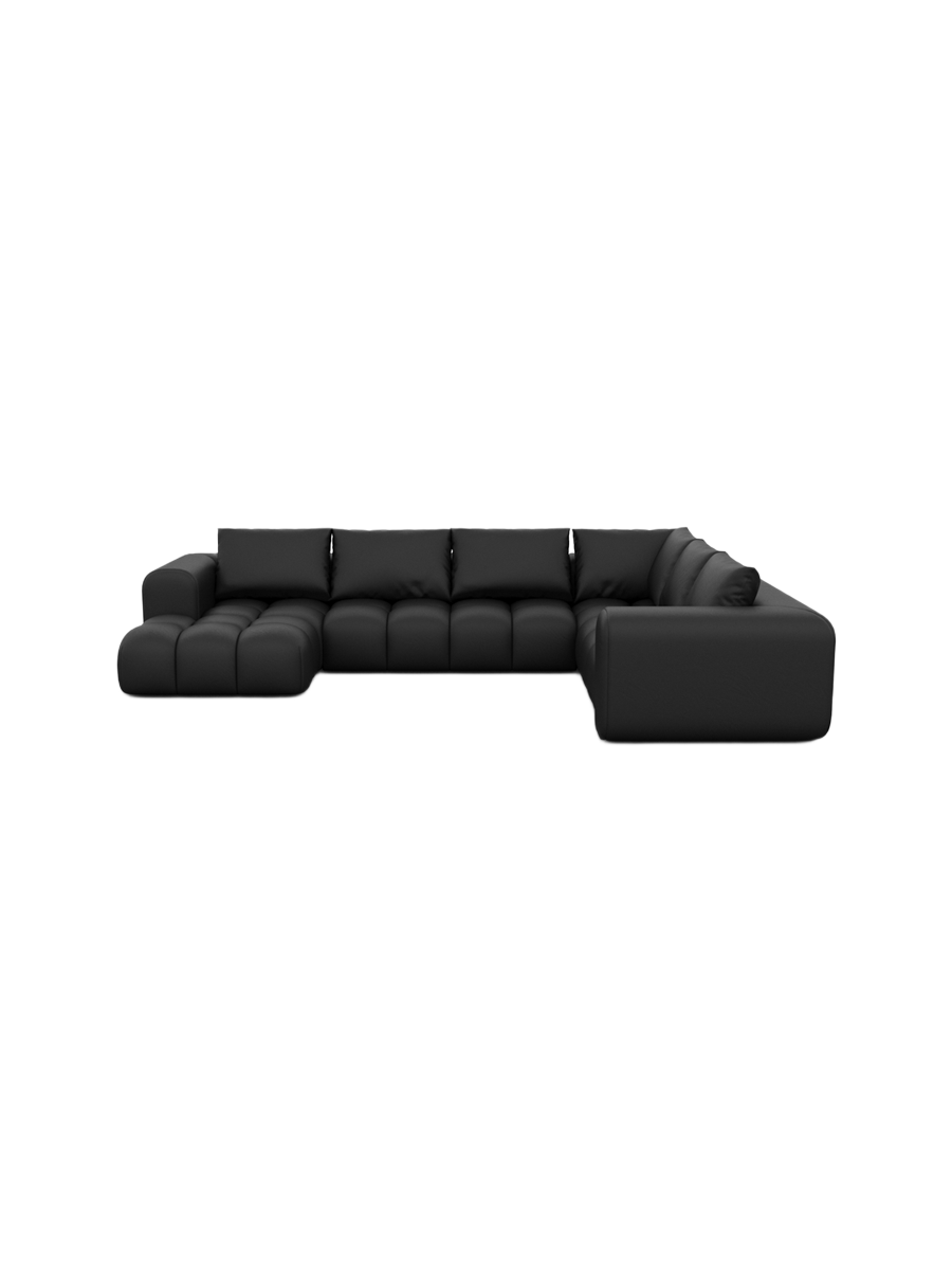 
7-Sitzer Design Echtleder Panorama-Sofa „Velina XXL“ - Echtleder Beige / Lange Seite links