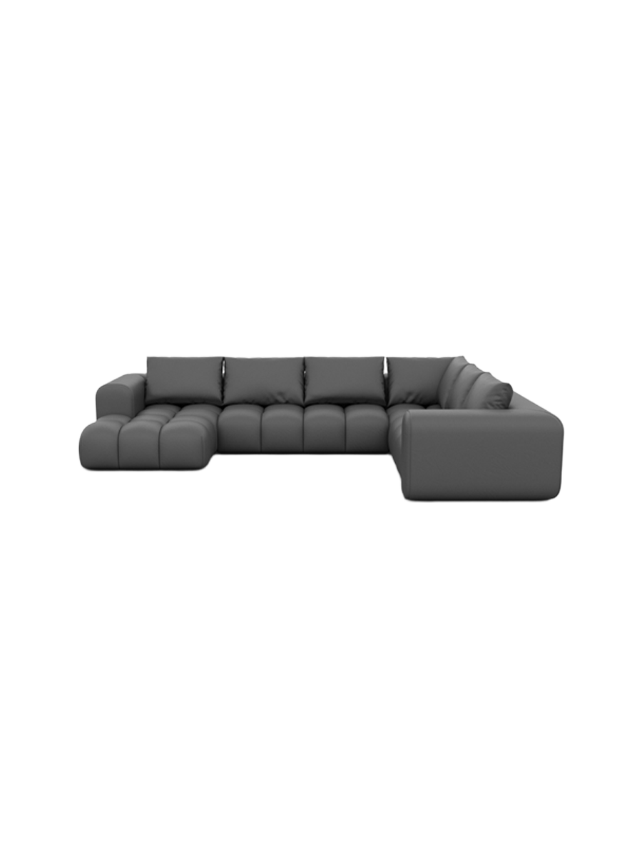 
7-Sitzer Design Echtleder Panorama-Sofa „Velina XXL“ - Echtleder Beige / Lange Seite links