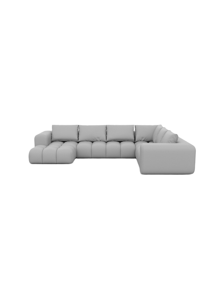 
7-Sitzer Design Echtleder Panorama-Sofa „Velina XXL“ - Echtleder Beige / Lange Seite links