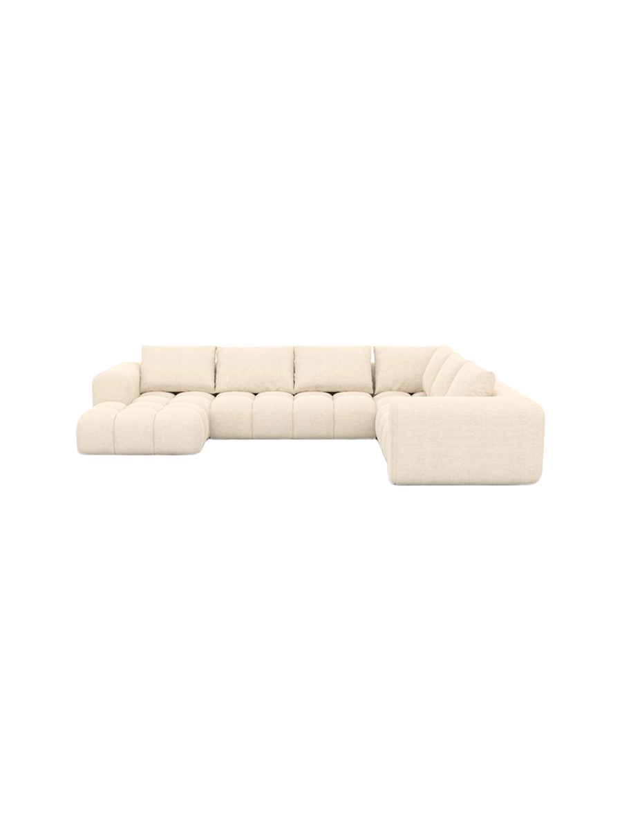 
7-Sitzer Design Panorama-Sofa „Velina XXL“ mit Strukturstoff-Bezug - Strukturstoff Anthrazit / Lange Seite links