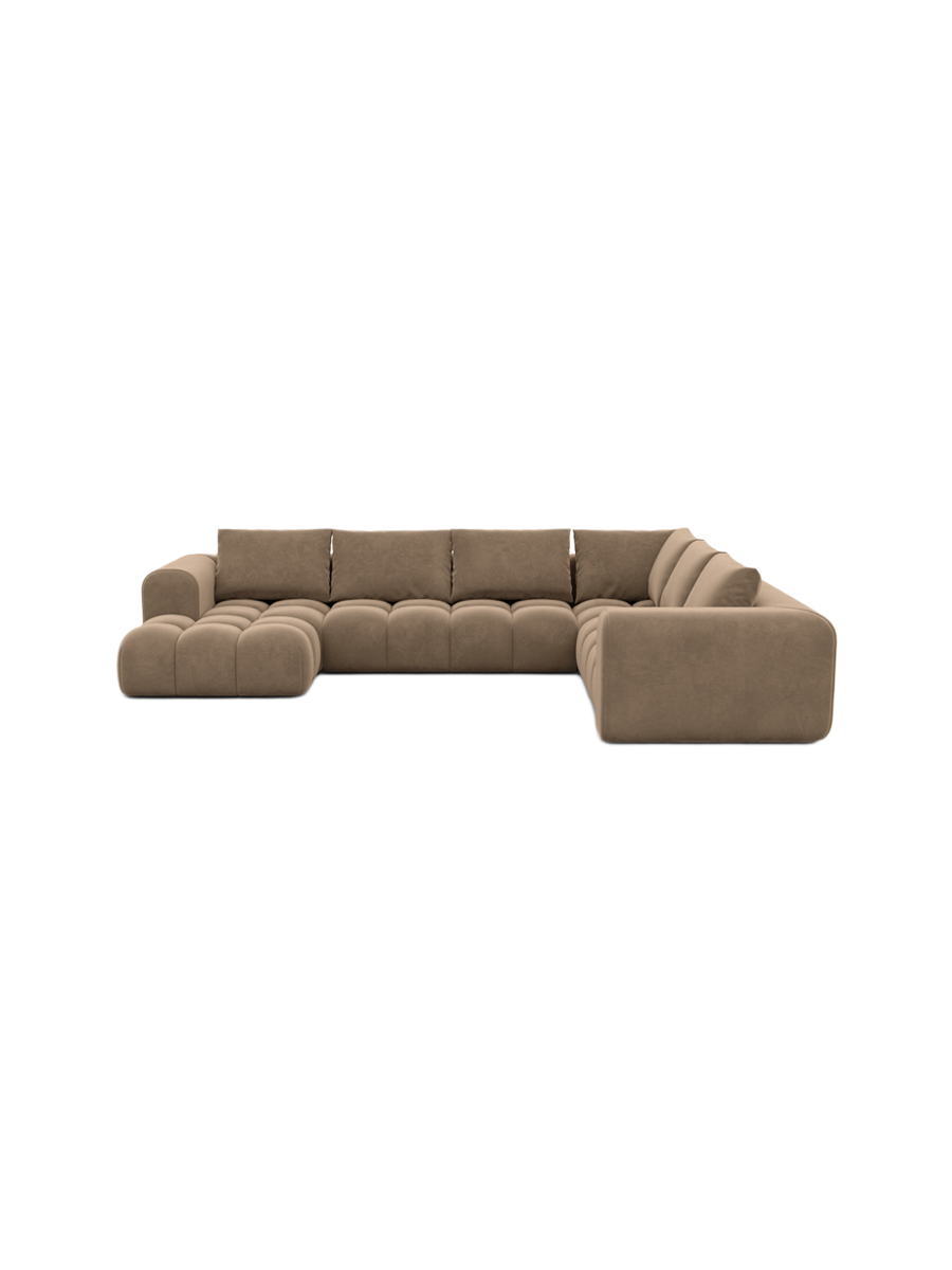 
7-Sitzer Design Panorama-Sofa „Velina XXL“ mit Samtbezug - Samtbezug Königsblau / Lange Seite links