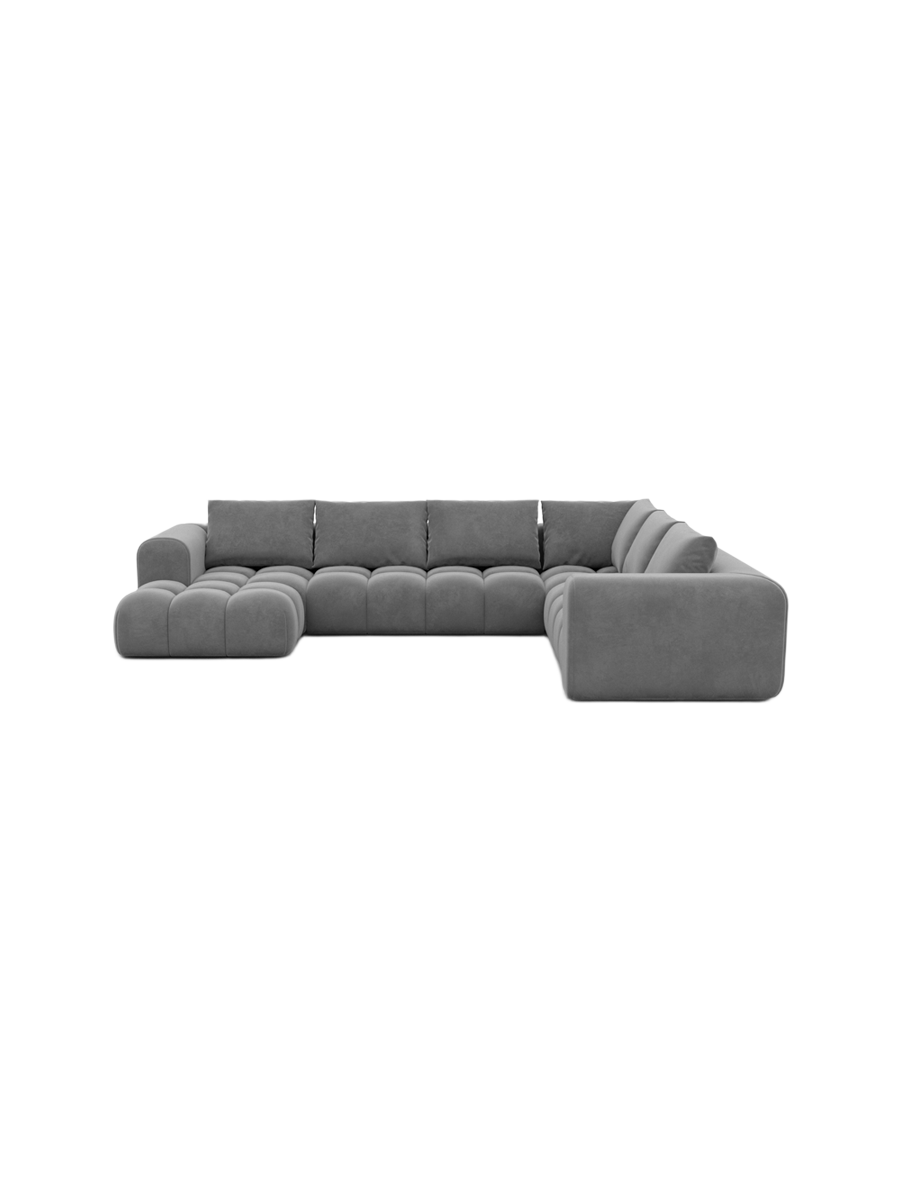 
7-Sitzer Design Panorama-Sofa „Velina XXL“ mit Samtbezug - Samtbezug Königsblau / Lange Seite links