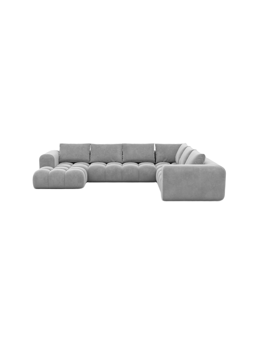 
7-Sitzer Design Panorama-Sofa „Velina XXL“ mit Samtbezug - Samtbezug Königsblau / Lange Seite links