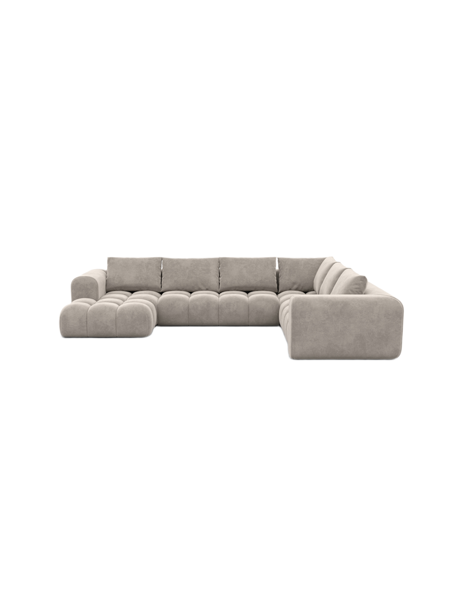 
7-Sitzer Design Panorama-Sofa „Velina XXL“ mit Samtbezug - Samtbezug Königsblau / Lange Seite links