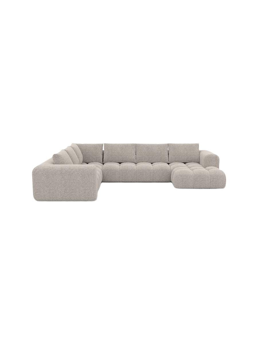 
7-Sitzer Design Panorama-Sofa „Velina XXL“ mit Bouclé-Bezug - Bouclé Graphit / Lange Seite links