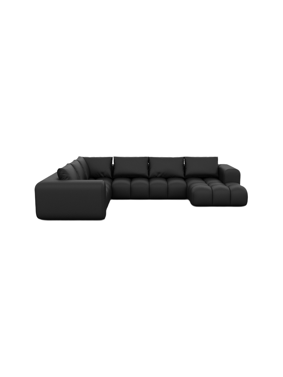 
7-Sitzer Design Echtleder Panorama-Sofa „Velina XXL“ - Echtleder Beige / Lange Seite links