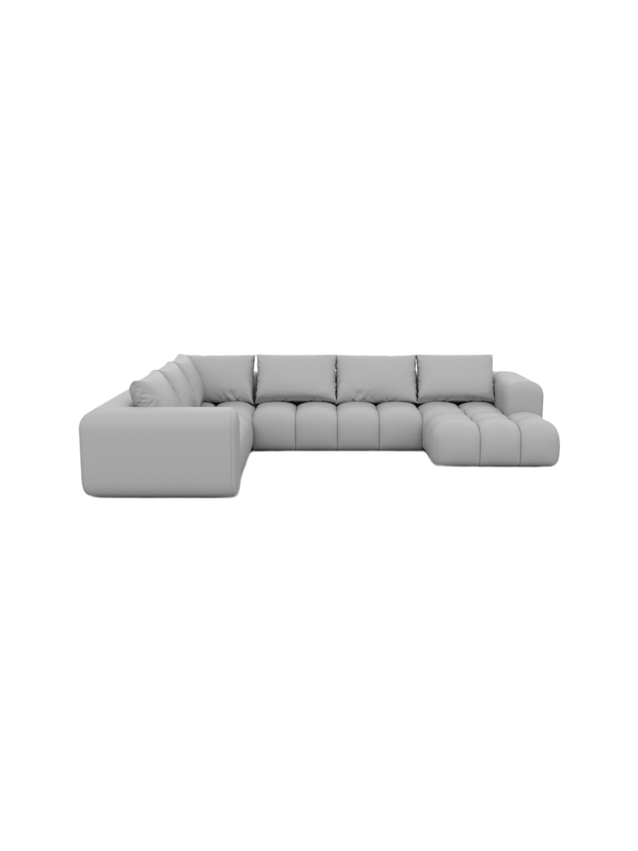 
7-Sitzer Design Echtleder Panorama-Sofa „Velina XXL“ - Echtleder Beige / Lange Seite links