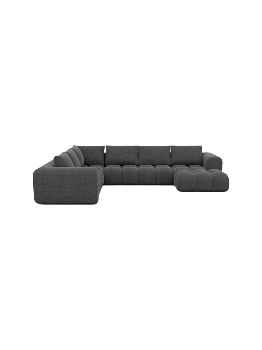 
7-Sitzer Design Panorama-Sofa „Velina XXL“ mit Strukturstoff-Bezug - Strukturstoff Anthrazit / Lange Seite links