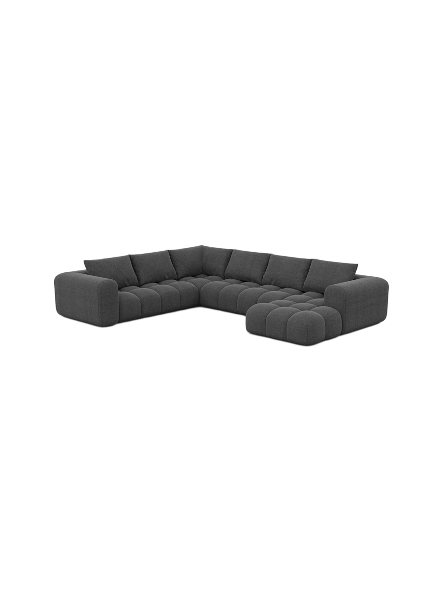 
7-Sitzer Design Panorama-Sofa „Velina XXL“ mit Strukturstoff-Bezug - Strukturstoff Anthrazit / Lange Seite links