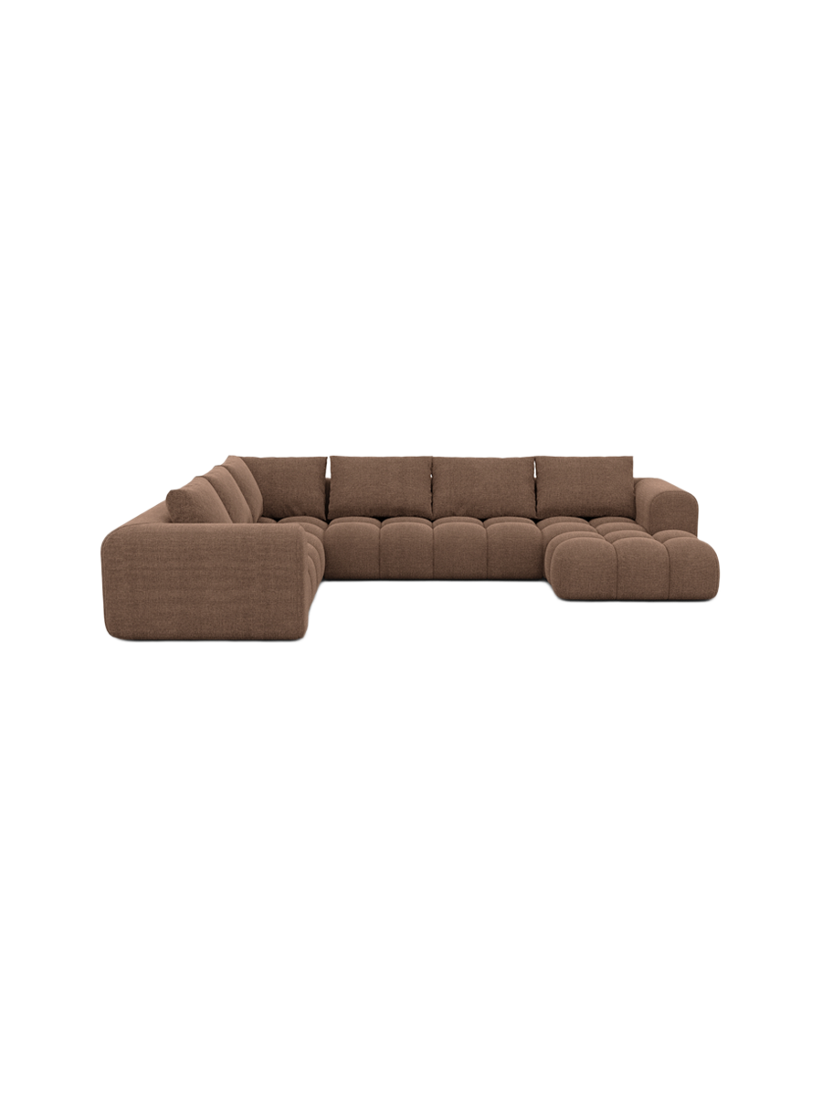 
7-Sitzer Design Panorama-Sofa „Velina XXL“ mit Strukturstoff-Bezug - Strukturstoff Anthrazit / Lange Seite links