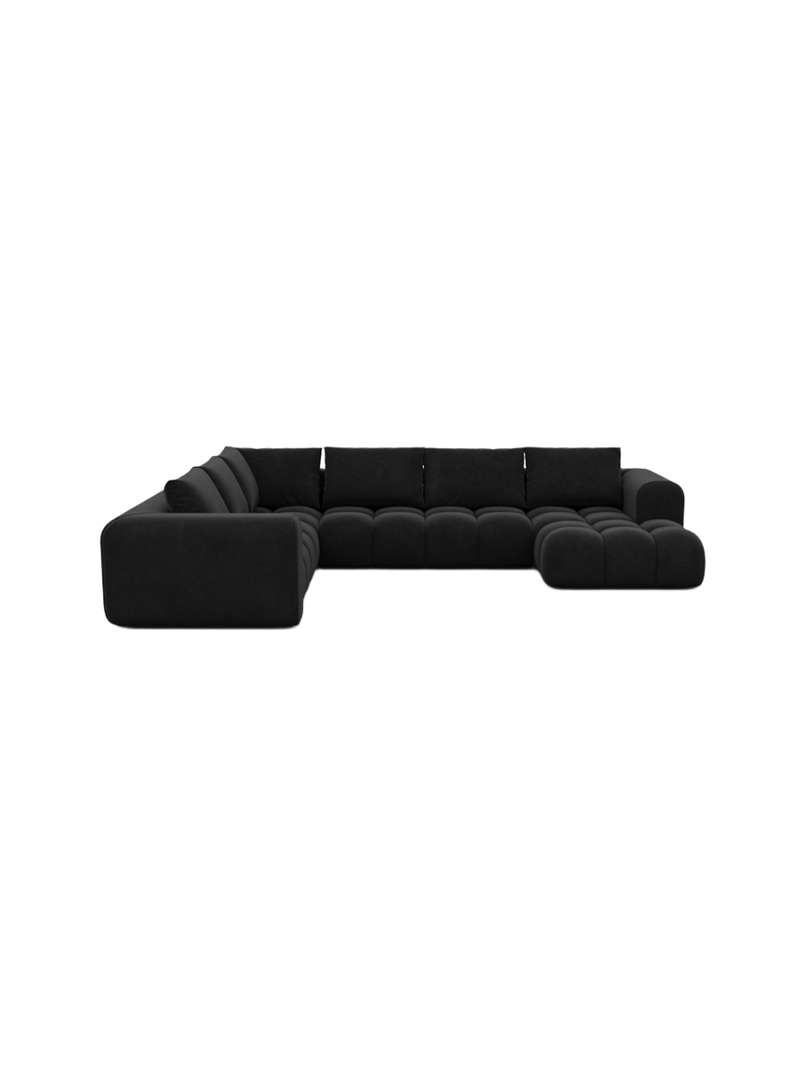 
7-Sitzer Design Panorama-Sofa „Velina XXL“ mit Samtbezug - Samtbezug Königsblau / Lange Seite links