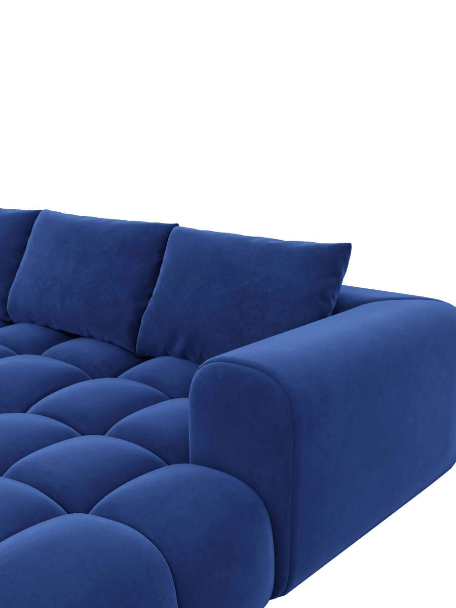 
7-Sitzer Design Panorama-Sofa „Velina XXL“ mit Samtbezug - Samtbezug Königsblau / Lange Seite links