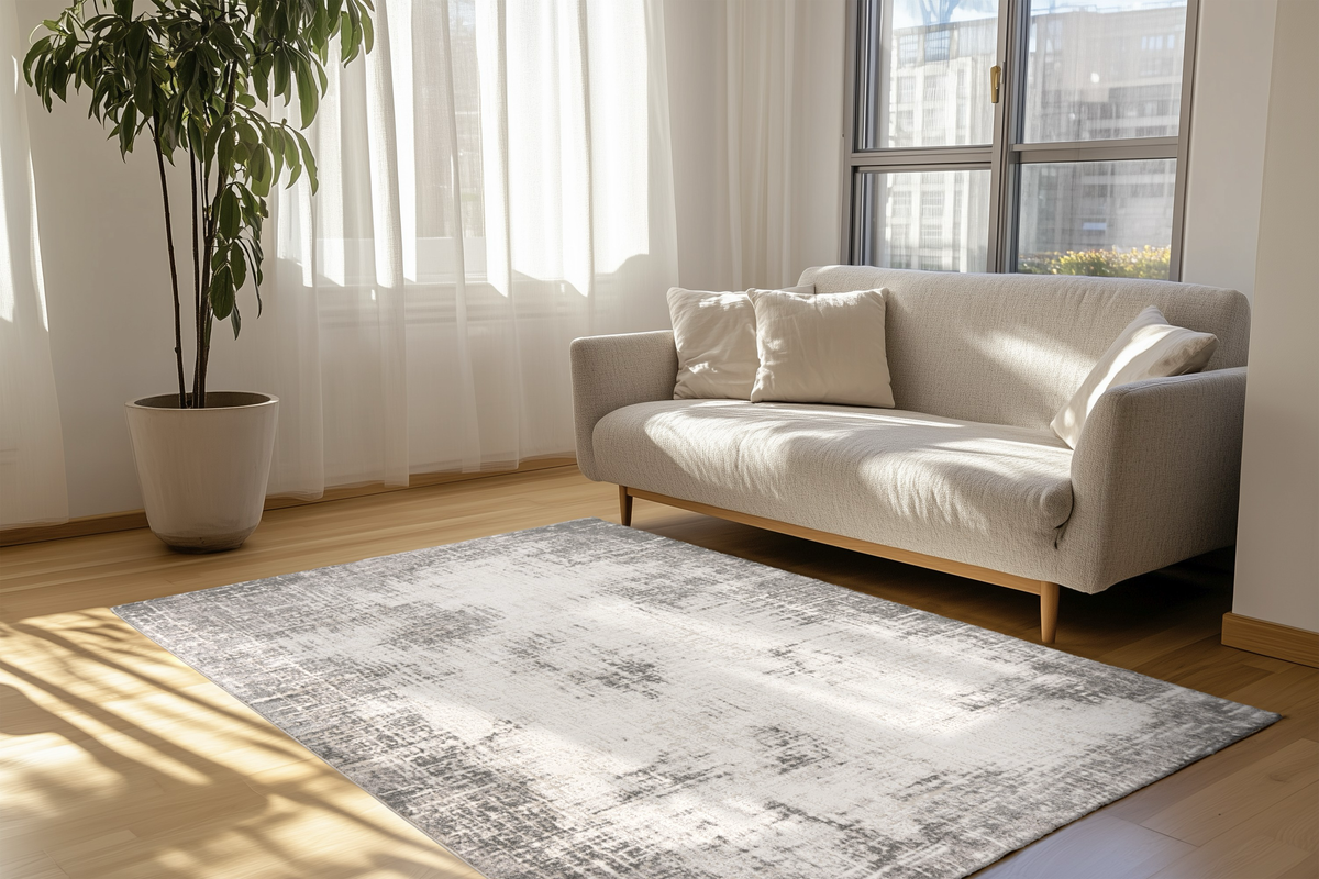 
Hochwertiger Designer Teppich „LYON 501“, Silver - 80 x 150 cm