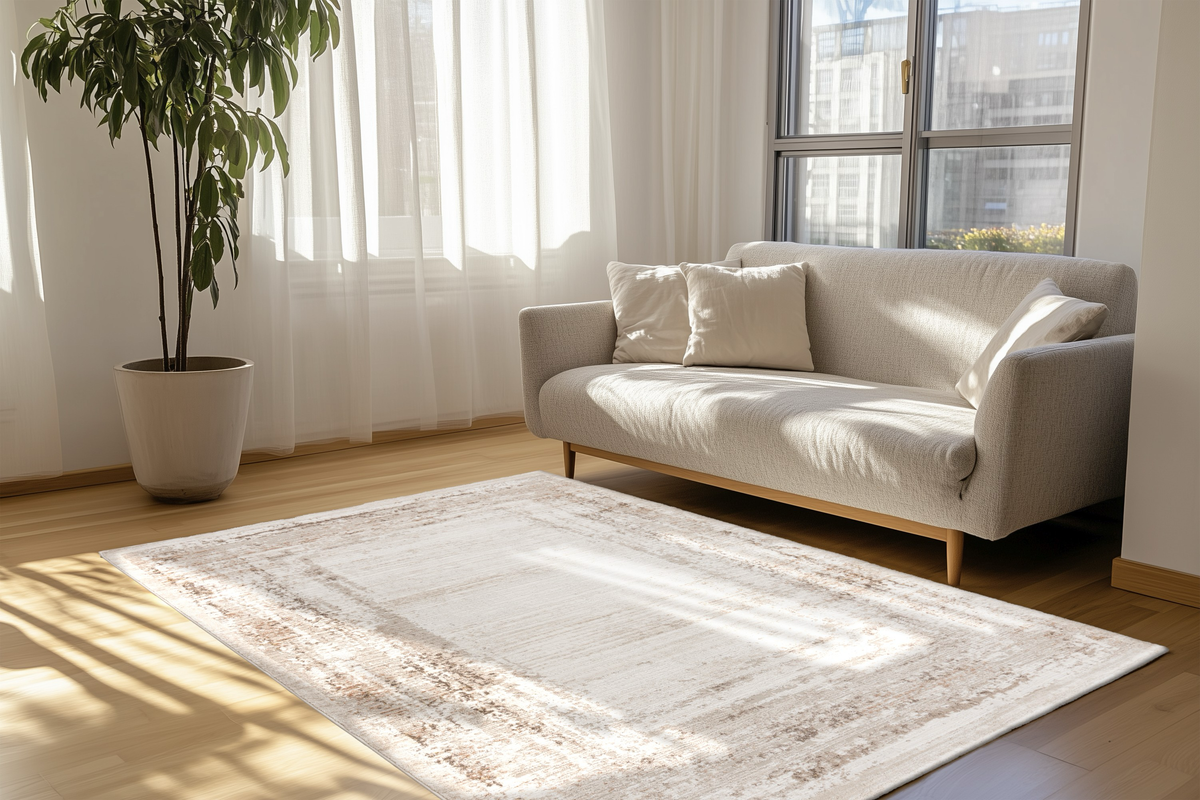 
Hochwertiger Designer Teppich „LYON 502“, Taupe - 80 x 150 cm