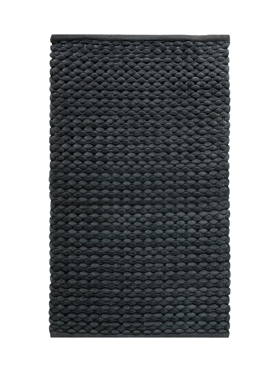 
Handmade, luxurious bath mat "Maks" - Dark Gray - 23.6 x 23.6 inches
