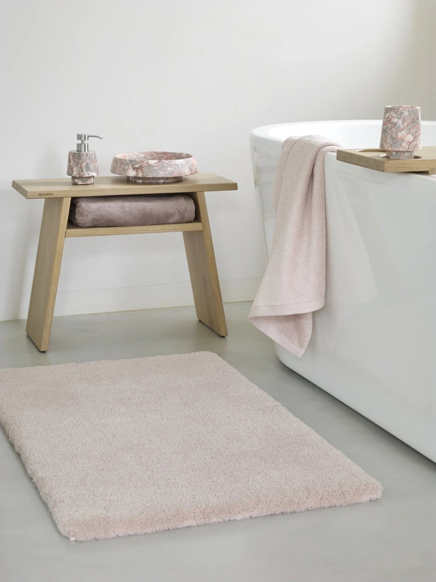 
Tapis de bain luxueux et très doux « Mauro » – Camée - 60 x 100 cm