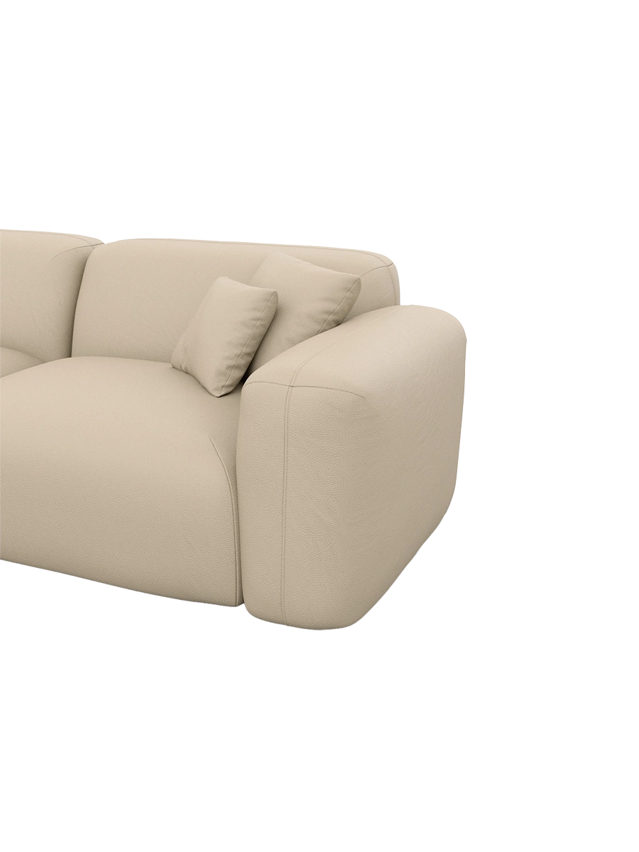 
5-Sitzer Design Echtleder Ecksofa „Aras“ - Echtleder Beige
