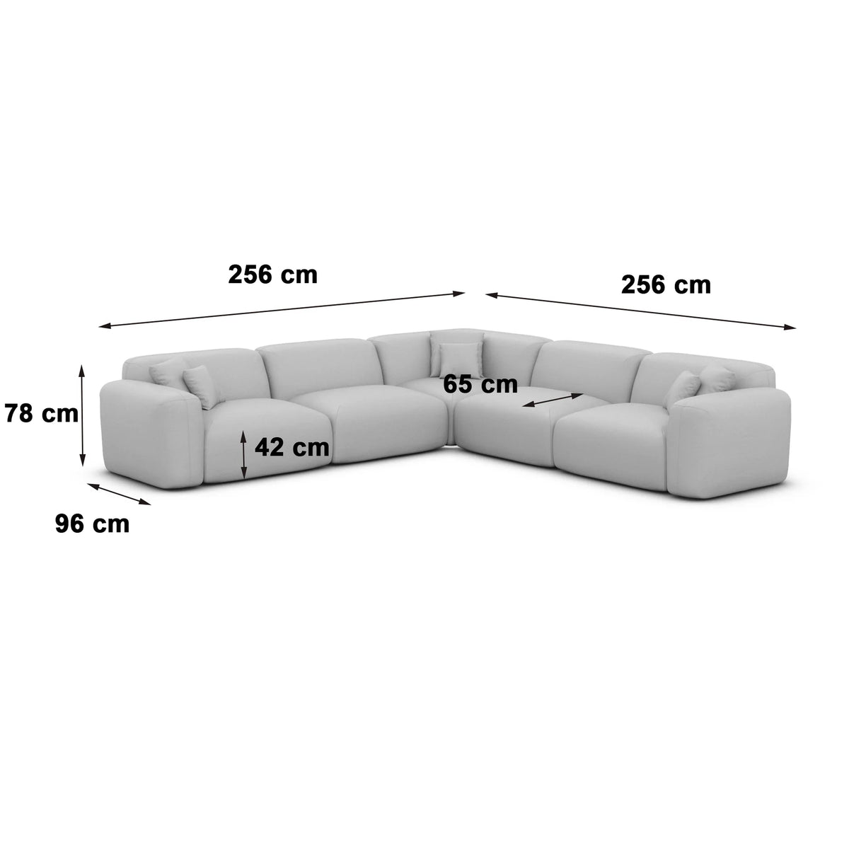 
5-Sitzer Design Echtleder Ecksofa „Aras“ - Echtleder Beige