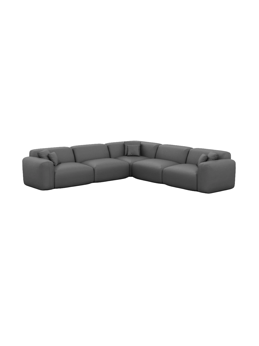 
5-Sitzer Design Echtleder Ecksofa „Aras“ - Echtleder Beige