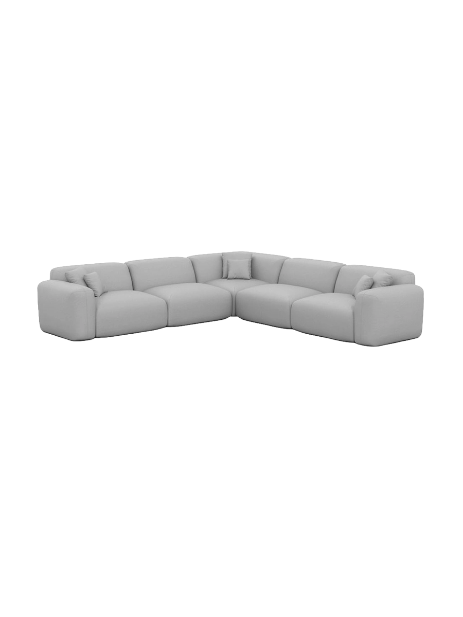 
5-Sitzer Design Echtleder Ecksofa „Aras“ - Echtleder Beige