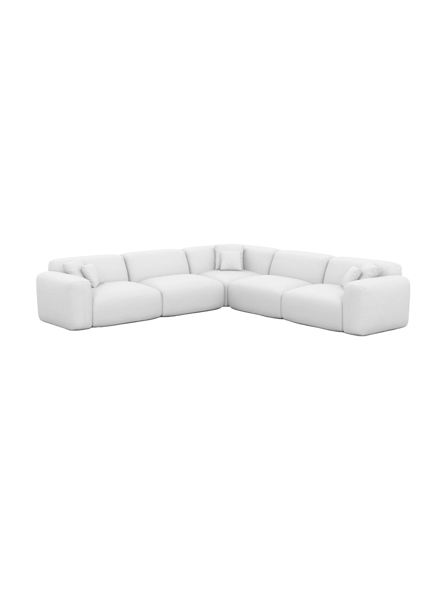 
5-Sitzer Design Echtleder Ecksofa „Aras“ - Echtleder Beige