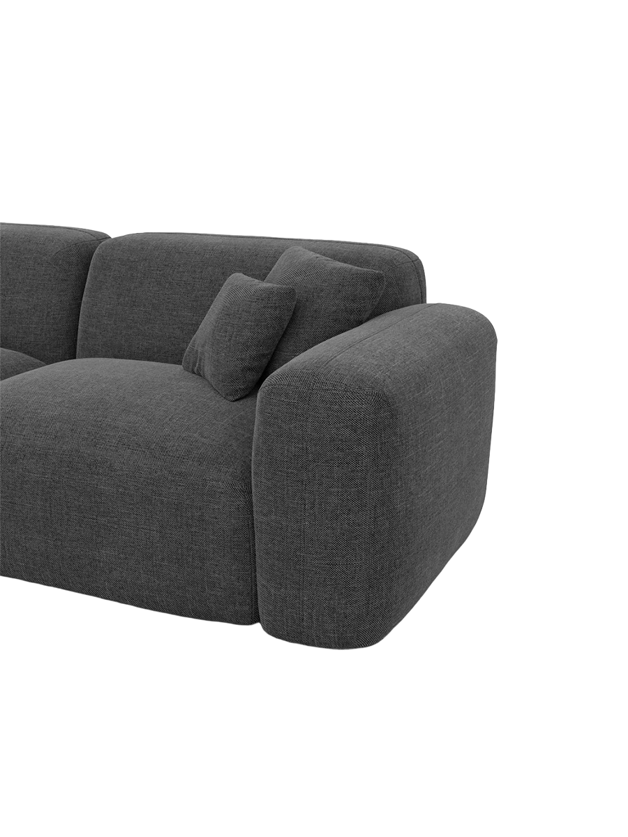 
5-Sitzer Design Ecksofas „Aras“ mit Strukturstoff-Bezug - Strukturstoff Anthrazit