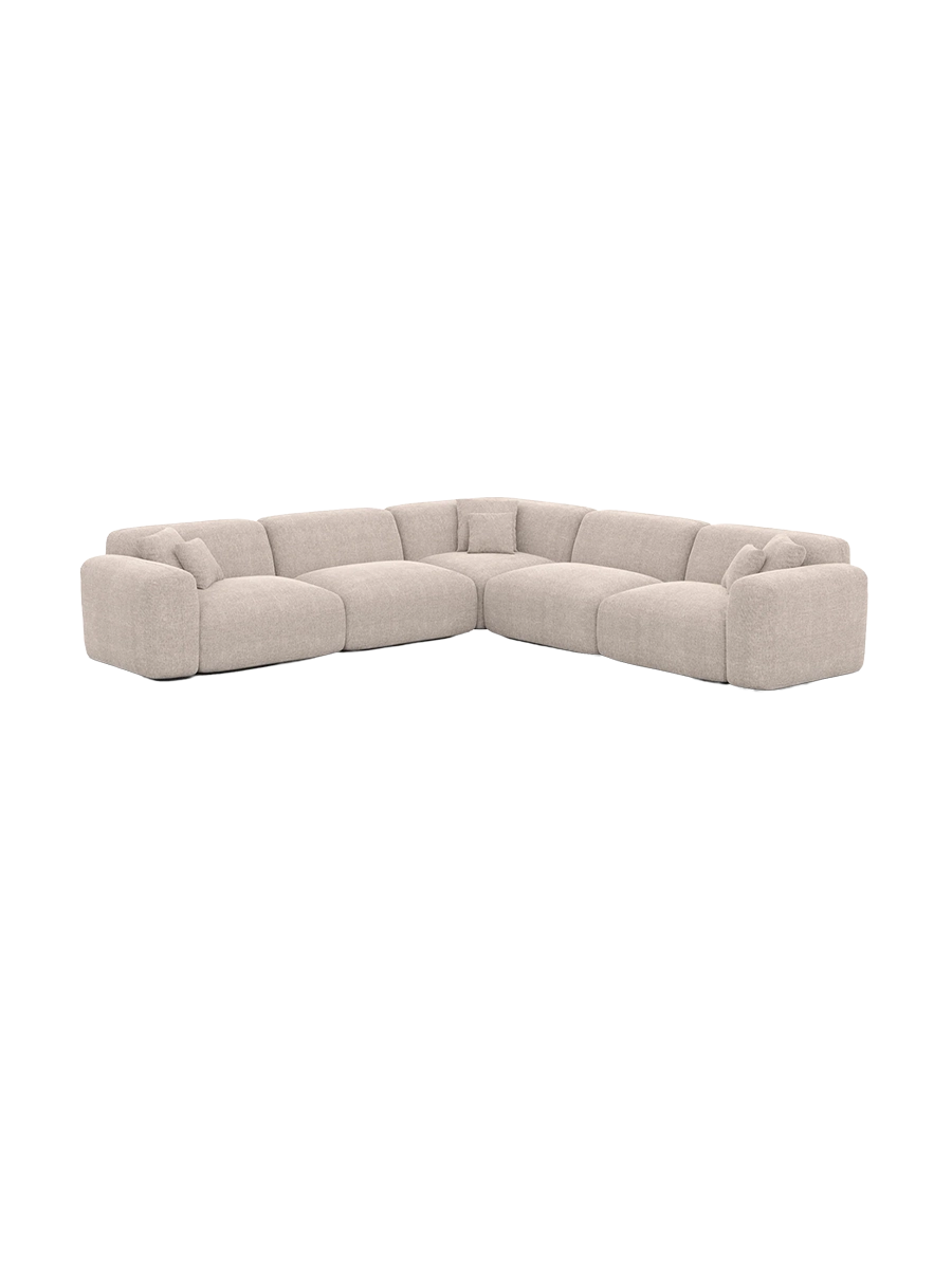 
5-Sitzer Design Ecksofas „Aras“ mit Strukturstoff-Bezug - Strukturstoff Anthrazit