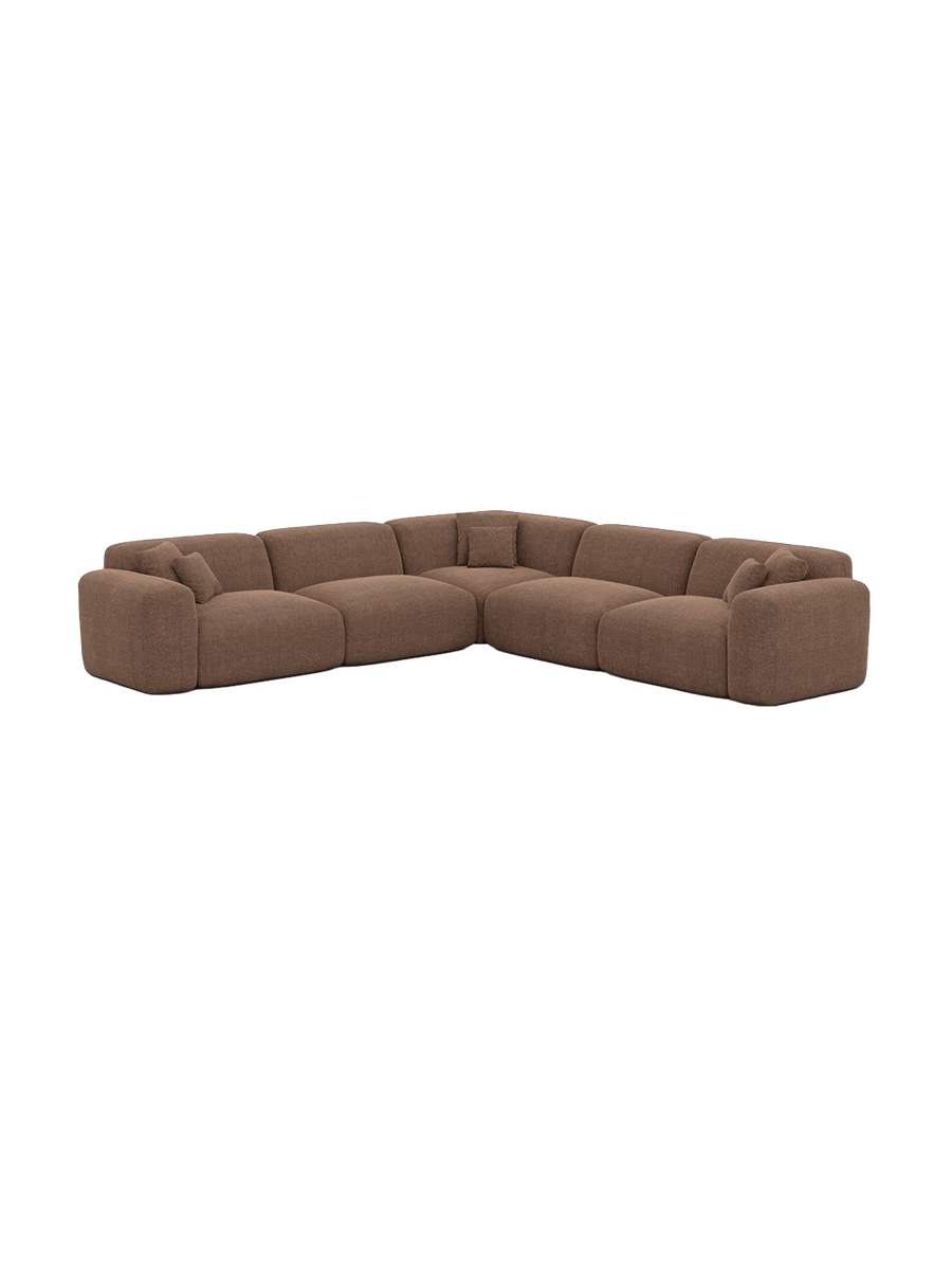 
5-Sitzer Design Ecksofas „Aras“ mit Strukturstoff-Bezug - Strukturstoff Anthrazit