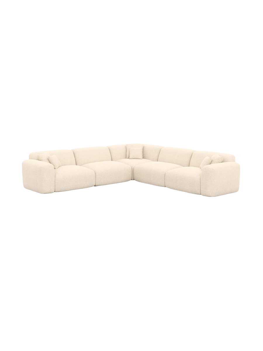 
5-Sitzer Design Ecksofas „Aras“ mit Strukturstoff-Bezug - Strukturstoff Anthrazit