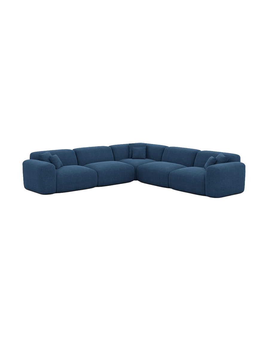 
5-Sitzer Design Ecksofas „Aras“ mit Strukturstoff-Bezug - Strukturstoff Anthrazit