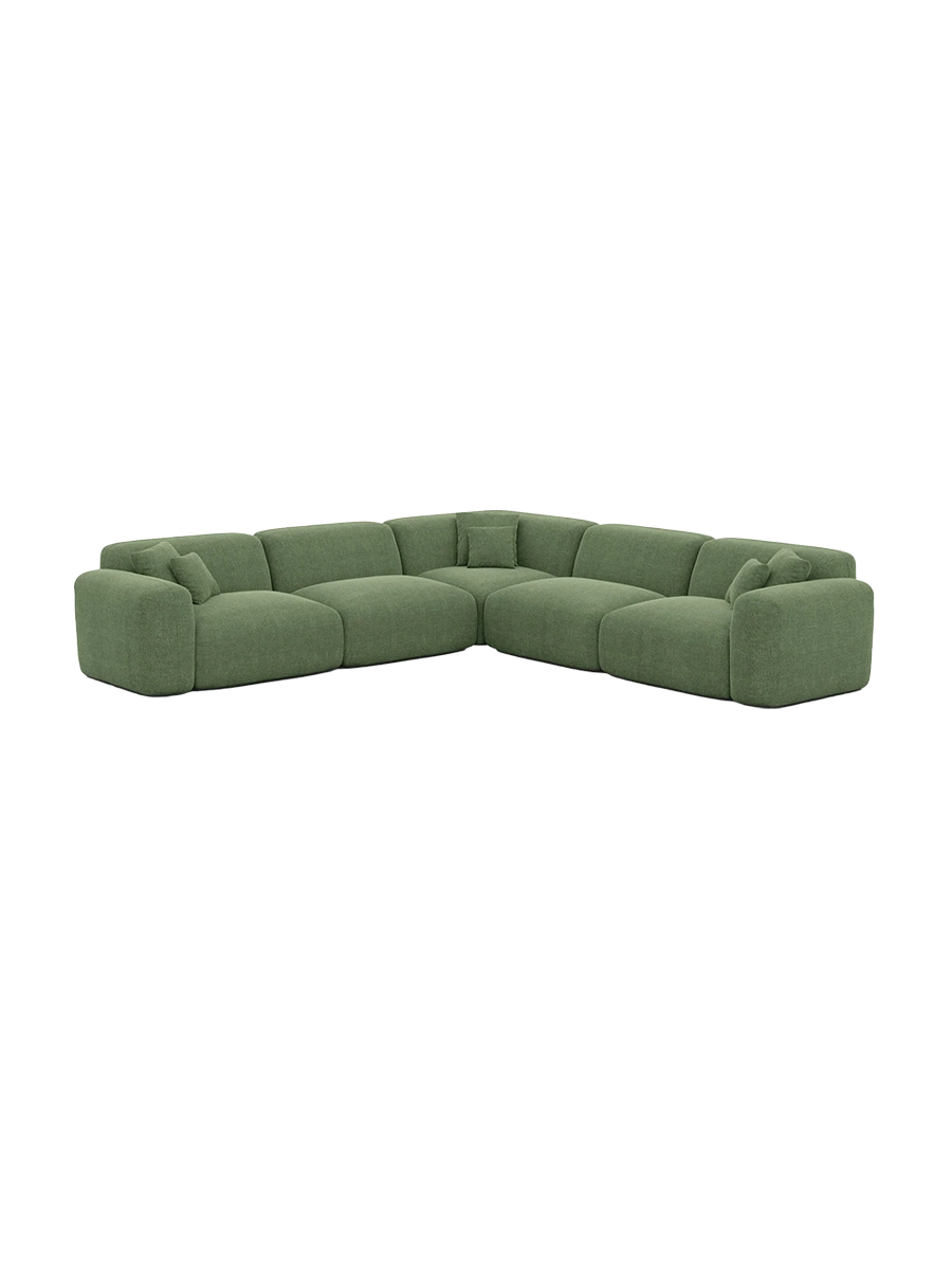 
5-Sitzer Design Ecksofas „Aras“ mit Strukturstoff-Bezug - Strukturstoff Anthrazit