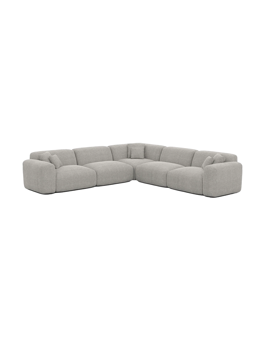
5-Sitzer Design Ecksofas „Aras“ mit Strukturstoff-Bezug - Strukturstoff Anthrazit