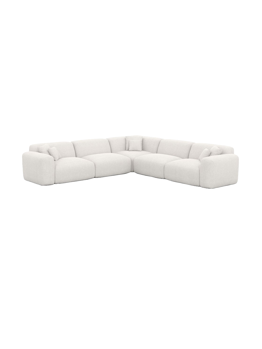 
5-Sitzer Design Ecksofas „Aras“ mit Strukturstoff-Bezug - Strukturstoff Anthrazit