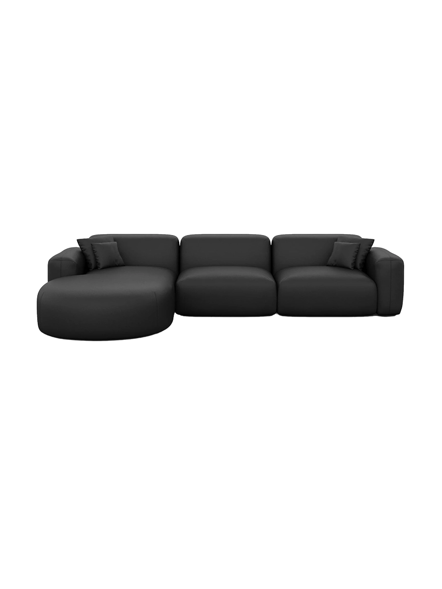 
4-Sitzer Design Echtleder Ecksofa „Aras“ - Echtleder Beige / Eckteil links