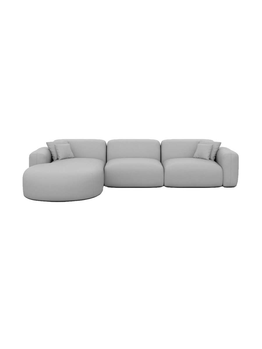 
4-Sitzer Design Echtleder Ecksofa „Aras“ - Echtleder Beige / Eckteil links