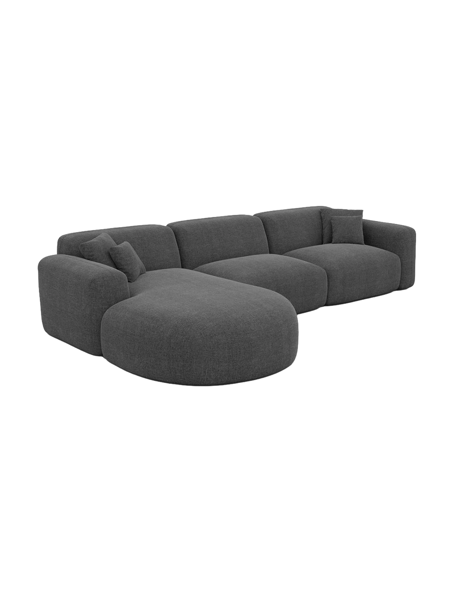 
4-Sitzer Design Ecksofas „Aras“ mit Strukturstoff-Bezug - Strukturstoff Anthrazit / Eckteil links