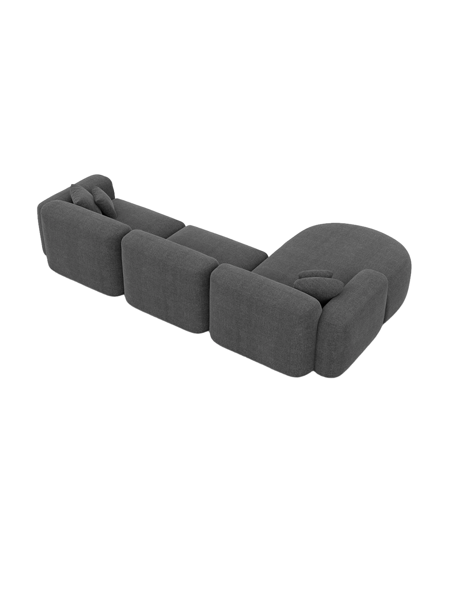 
4-Sitzer Design Ecksofas „Aras“ mit Strukturstoff-Bezug - Strukturstoff Anthrazit / Eckteil links
