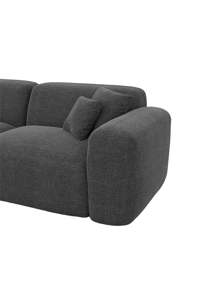 
4-Sitzer Design Ecksofas „Aras“ mit Strukturstoff-Bezug - Strukturstoff Anthrazit / Eckteil links