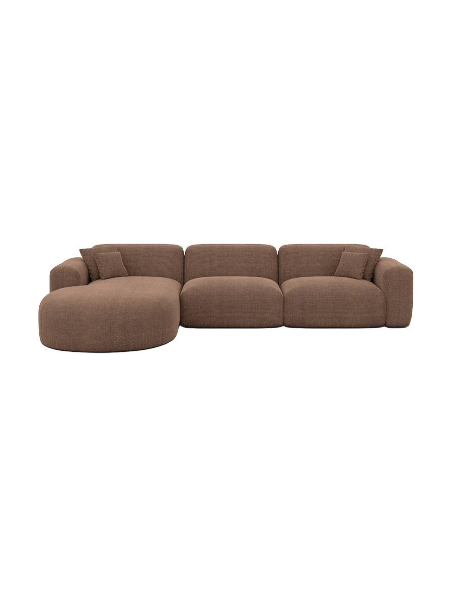 
4-Sitzer Design Ecksofas „Aras“ mit Strukturstoff-Bezug - Strukturstoff Anthrazit / Eckteil links